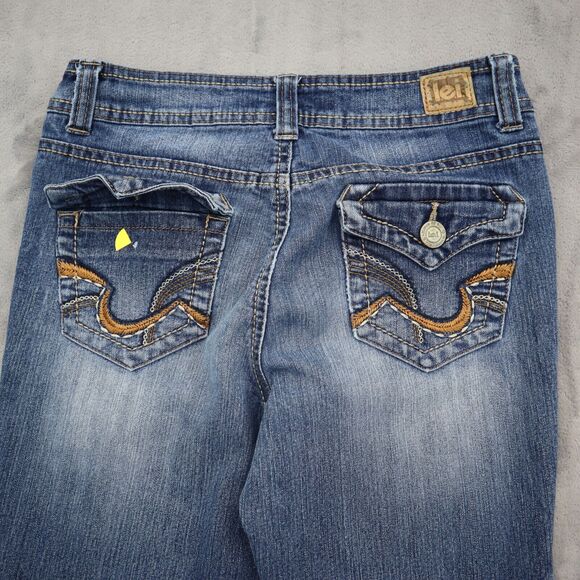 Iei Pants Womens 3 Blue Sophia Hipster Flare Mid Rise Medium Wash Denim Jeans - Picture 11 of 16